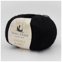 Пряжа Vento dItalia Angora Rabbit (Ангора Кролик) 30 черный 70% пух ангорского кролика, 30% нейлон 50г 350м 5шт