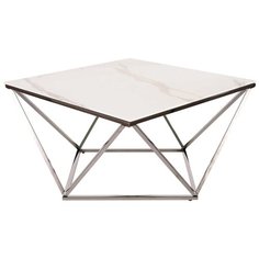 Журнальный столик SIGNAL SILVER A II, эффект мрамора - серебристый СИГНАЛ