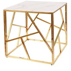 Журнальный столик SIGNAL ESCADA B II, эффект мрамора - золотистый СИГНАЛ