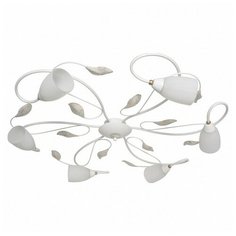 Потолочная люстра d - 94см, h - 1,5см, 60W, E14, флористика, плафон - белый, арматура - белый, белый с золотой патиной Mw Light