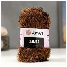 Пряжа "Samba" 100% полиэстер 150м/100гр (2034 коричневый) 1моток 2497474 Yarn Art