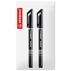 Ручка капиллярная STABILO SENSOR черные чернила, 2 ШТ В пакете