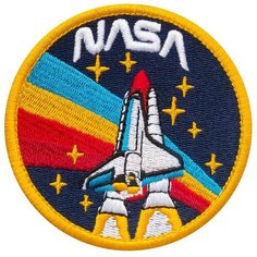 Нашивка (шеврон, патч) на термослое, Стежкофф, "NASA", 8,5 см, 1 штука