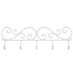 Вешалка настенная Кружева-5 ВН276М, 400x130x45мм, металл, 5 крючков, цвет белое серебро ЗМИ