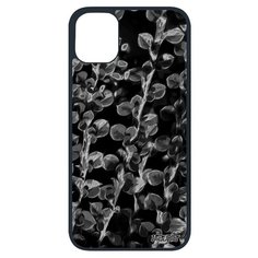 Ударопрочный чехол на смартфон // Apple iPhone 11 Pro // "Ветви" Дизайн Листья, Utaupia, темно- серый