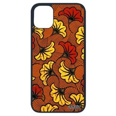 Красивый чехол на смартфон // iPhone 11 Pro // "Африканский принт" Цветочный Стиль, Utaupia, оранжевый