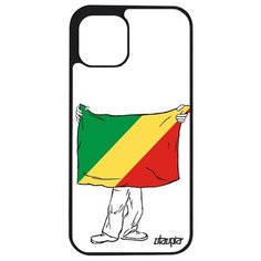 Модный чехол на смартфон // Apple iPhone 12 Mini // "Флаг Конго Браззавиль с руками" Патриот Государственный, Utaupia, белый