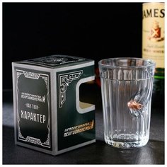 Стакан граненый с пулей "Непробиваемый. Характер", 250 мл Дарим красиво