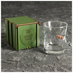 Стакан "Непробиваемый. Боевой запас", с пулей, для виски, 250 мл Дарим красиво