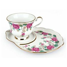 Набор подарочный. Дулёвский фарфоровый завод. Форма Весенний. Рисунок Гирлянда