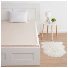 Простыня на резинке Этель 160*200*25 см, цв. бежевый, 100% хлопок, мако-сатин, 128 г/м² 6783292