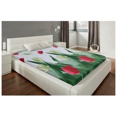 Простыня Этель 150*220см "Тюльпаны", 100% хлопок, бязь, 125 г/м² 4929533