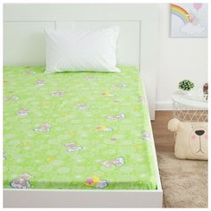 Простыня Экономь и Я "Мишки" цв. зеленый, 150*215±3 см, бязь 100 гр/м2 4699566