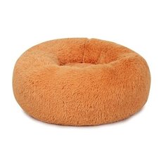 Лежак для собак и кошек PerseiLine винчи мягкая круглая пухлая 58х58х20 см оранжевый