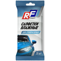 Влажные салфетки RUSEFF для стекол и зеркал 20 шт белый/голубой