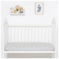 Простыня на резинке "LoveLife" Пингвины 60*120+20 см, 100 % хлопок, сатин 5800891