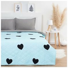 Покрывало LoveLife 1,5 сп "Голубые сердца", 145*210 см,100% п/э, микрофибра 6937923