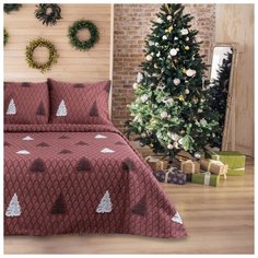 Постельное белье 1,5сп Ночь Нежна Елки-2 145х215см, 150х214см, 70х70(2) см, бязь 120г/м хл100% 3708235