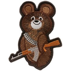 Нашивка шеврон (патч) на липучке Shevrons "Мишка Олимпийский"7,5х9,5 см тактический