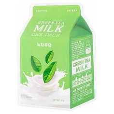 APieu Тканевая маска для с экстрактом зеленого чая Green Tea Milk Pack, 25мл