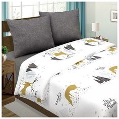 Постельное белье 1,5сп Лапландия светящийся 146х217, 150х217, 70х70 см 2шт, поплин 118г/м хл100% 7306375 Традиция