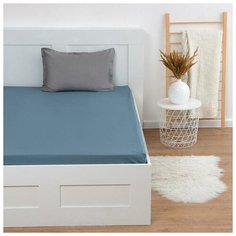 Простыня на резинке Этель 140*200*25 см, цв. серо-голубой, 100% хлопок, ранфорс 6833391