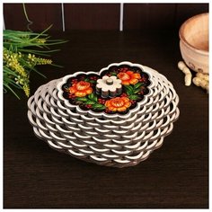 Конфетница "Цветы. Вид 7", сердце, 20х18 см 4816166 Сима ленд