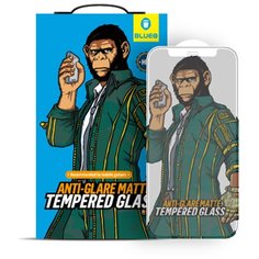 Защитное стекло BlueO для iPhone 12/12 Pro закален. с олеоф.покр. | 2.5D матовое рамка черное 0.26мм