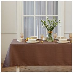 Скатерть "Этель" Shine 150*300 +/-3см, цв.кофейный, пл. 192 г/м2, хл с вгмо