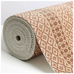 Коврик для ванной комнаты 0.65х15 м "Квадраты" цвет коричневый 2811906 Вилина