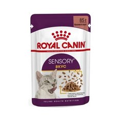 Влажный корм для кошек (пауч) Royal Canin Sensory Вкус, стимулирует вкусовые рецепторы, кусочки в соусе, упаковка 12 шт х 85 г