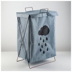 Корзина для белья складная прямоугольная "Тучка" 35х28,5х57,5 см 4597652 Сима ленд