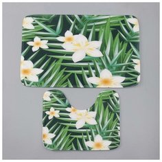 Набор ковриков для ванны и туалета 2 шт. 50х80. 50х40 см "Гавайский цветок" 5504403 Доляна