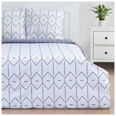 Постельное белье "Этель" Дуэт Geometry 143*215 см - 2 шт, 220*240 см, 70*70 см - 2 шт, бязь 125гр/м2 6771606