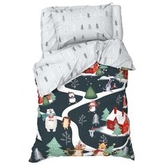 Постельное белье Этель 1.5 сп "Зимняя история", 143*215 см, 150*214 см, 50*70 см -1 шт,100% хл, бязь 7115434