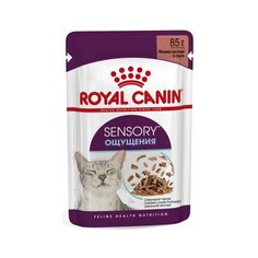 Влажный корм для кошек (пауч) Royal Canin Sensory Ощущения, стимулирует рецепторы в ротовой полости, кусочки в соусе, упаковка 12 шт х 85 г