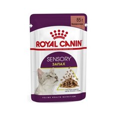Влажный корм для кошек (пауч) Royal Canin Sensory Запах, стимулирует обонятельные рецепторы, кусочки в соусе, упаковка 12 шт х 85 г