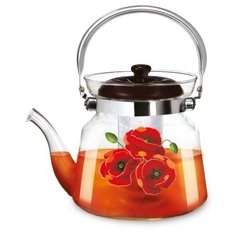 LR06-12 Заварочный чайник LARA <1000мл> боросиликатное стекло, стальной фильтр, складная ручка