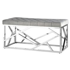 Банкетка STOOL GROUP Арт Деко серебро/серый