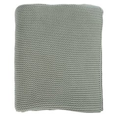 Плед из хлопка жемчужной вязки мятного цвета из коллекции Essential, 130х180 см, Tkano