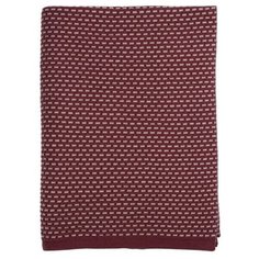 Плед из хлопка фактурной вязки бордового цвета из коллекции Essential, 130х180 см, Tkano