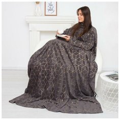 Плед с рукавами Этель "Паутина" 150*200 см,100% п/э,корал-флис 220 гр/м2 7155693