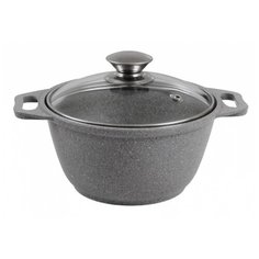 Кастрюля 1л стекл/крышка (светлый мрамор) кмс12а Kukmara