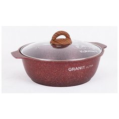 Кастрюля-жаровня 3,0л Granit Ultra стекл/крышка red жга31а Kukmara