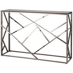 Консоль АРТ деко 115*30 стекло smoke сталь тёмный хром Stool Group