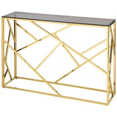 Консоль АРТ деко 115*30 золото стекло smoke Stool Group