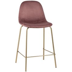 Стул полубарный Валенсия велюр розовый золотые ножки Stool Group