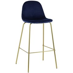 Стул барный Валенсия велюр синий золотые ножки Stool Group