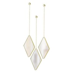 Набор из 3 подвесных зеркал Dima матовая латунь, Umbra