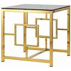 Журнальный столик 55*55 бруклин стекло smoke сталь золото Stool Group